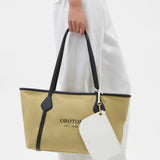 Oroton Ponza Medium Tote Canvas | Ice Coffee (PRE-ORDER)