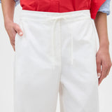 Oroton Barrel Leg Cotton Pant | White