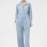 Oroton Pleat Detail Pant | Twilight Blue
