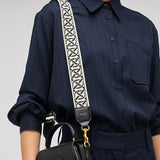 Oroton Logo Bag Strap | Black/Natural