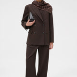 Oroton Belt Detail Pant | Dark Chocolate