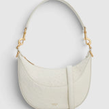 Oroton Florence Small Shoulder Bag Texture | Warm White