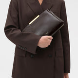 Oroton Miriam Crackle Day Bag | Dark Chocolate