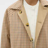 Oroton Reverse Check Mac | Camel