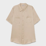 Silk Laundry Short Sleeve Boyfriend Shirt | Hazelnut