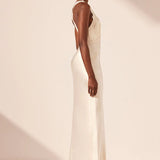 Shona Joy La Lune Lace Cross Back Maxi Dress | Cream (PRE-ORDER)