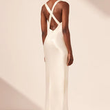 Shona Joy La Lune Lace Cross Back Maxi Dress | Cream (PRE-ORDER)