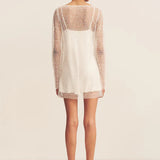 Shona Joy Iridescent Long Sleeve Mini Dress | White (PRE-ORDER)