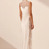 Shona Joy Stratus Lace High Neck Maxi Dress | Ivory (PRE-ORDER)