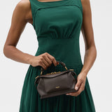 Oroton Mica Mini Bowler | Dark Chocolate