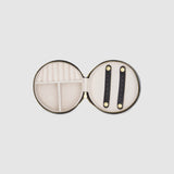 Oroton Jemima Round Jewellery Case | Crackle Dark Chocolate