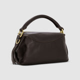 Oroton Lewis Day Bag | Crackle Dark Chocolate