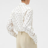 Oroton Graphic Spot Tie Neck Shirt | Cream