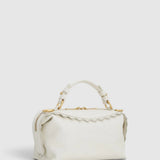 Oroton Mica Mini Bowler Smooth Broidery | Warm White (PRE-ORDER)