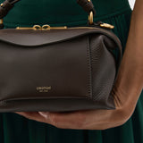 Oroton Mica Mini Bowler | Dark Chocolate