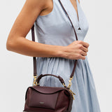 Oroton Mica Mini Bowler | Currant