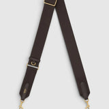 Oroton Essential Bag Strap | Chocolate/Brass (PRE-ORDER)