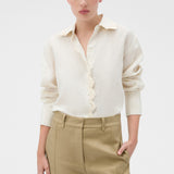 Oroton Lace Trim Shirt | Whipped Cream