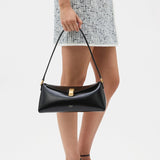 Oroton Allegra Medium Clutch Crackle | Black