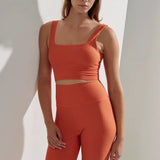 Varley Let's Move Rib Short 7 | Orange Rust
