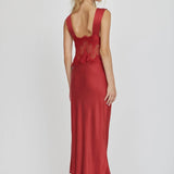 Third Form Visions Deep V Maxi Dress | Crimson