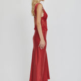 Third Form Visions Deep V Maxi Dress | Crimson