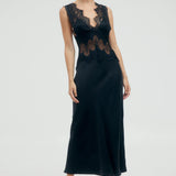 Third Form Visions Lace Deep V Maxi Dress | Ebony
