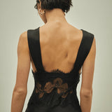 Third Form Visions Lace Deep V Maxi Dress | Ebony