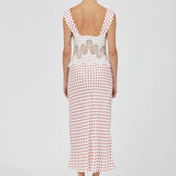 Third Form Visions Lace Deep V Maxi Dress | Red Polka Dot