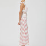 Third Form Visions Lace Deep V Maxi Dress | Red Polka Dot