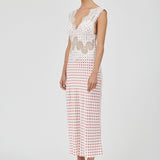 Third Form Visions Lace Deep V Maxi Dress | Red Polka Dot