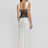 Third Form Visions Lace Floor Length Maxi Dress | Ivory & Black
