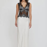 Third Form Visions Lace Floor Length Maxi Dress | Ivory & Black