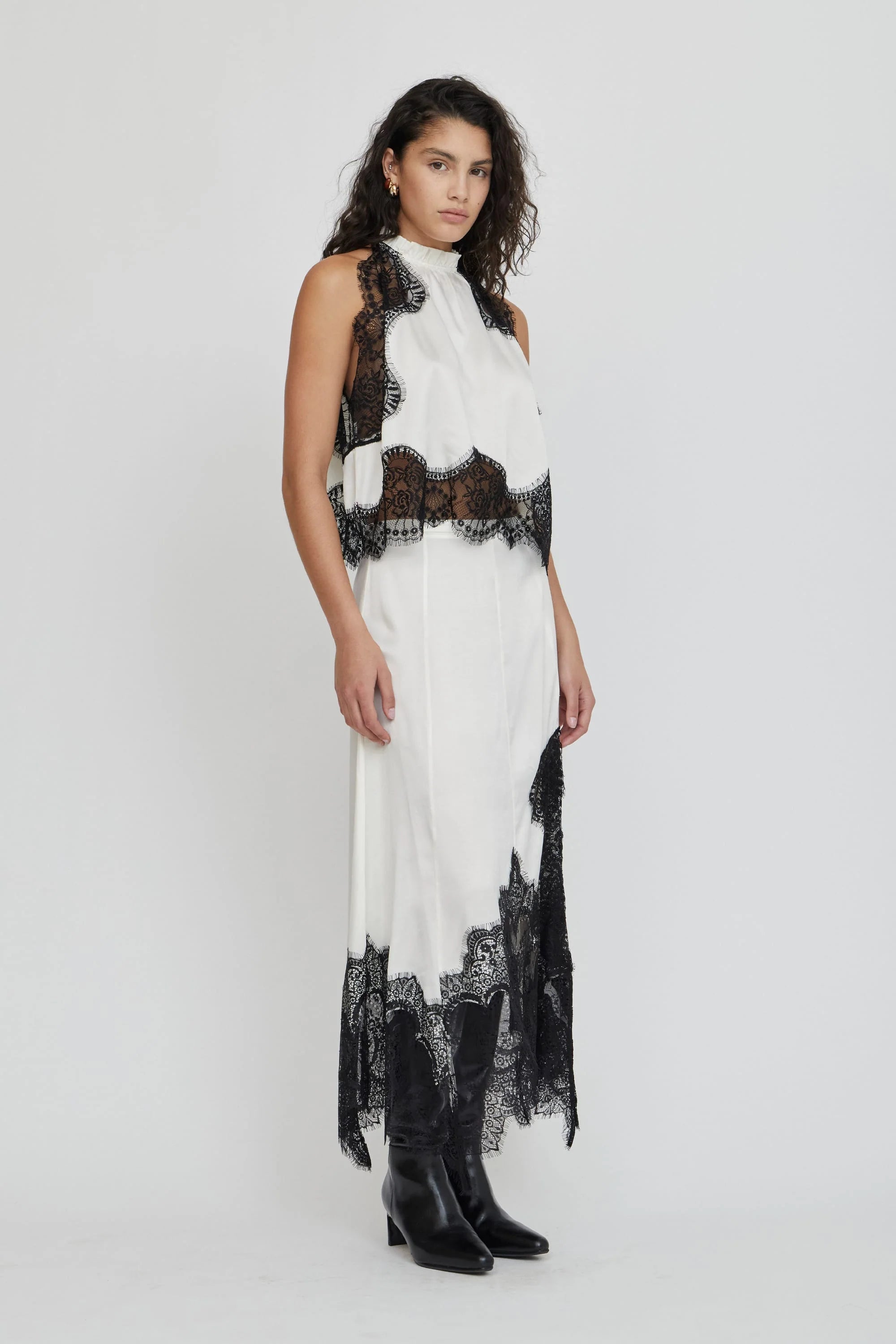 Third Form Visions Handkerchief Skirt | Ivory & Black