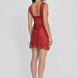 Third Form Visions Lace Mini Dress | Crimson