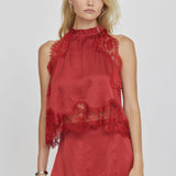 Third Form Visions Lace Top | Crimson