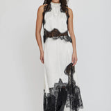 Third Form Visions Lace Top | Ivory & Black