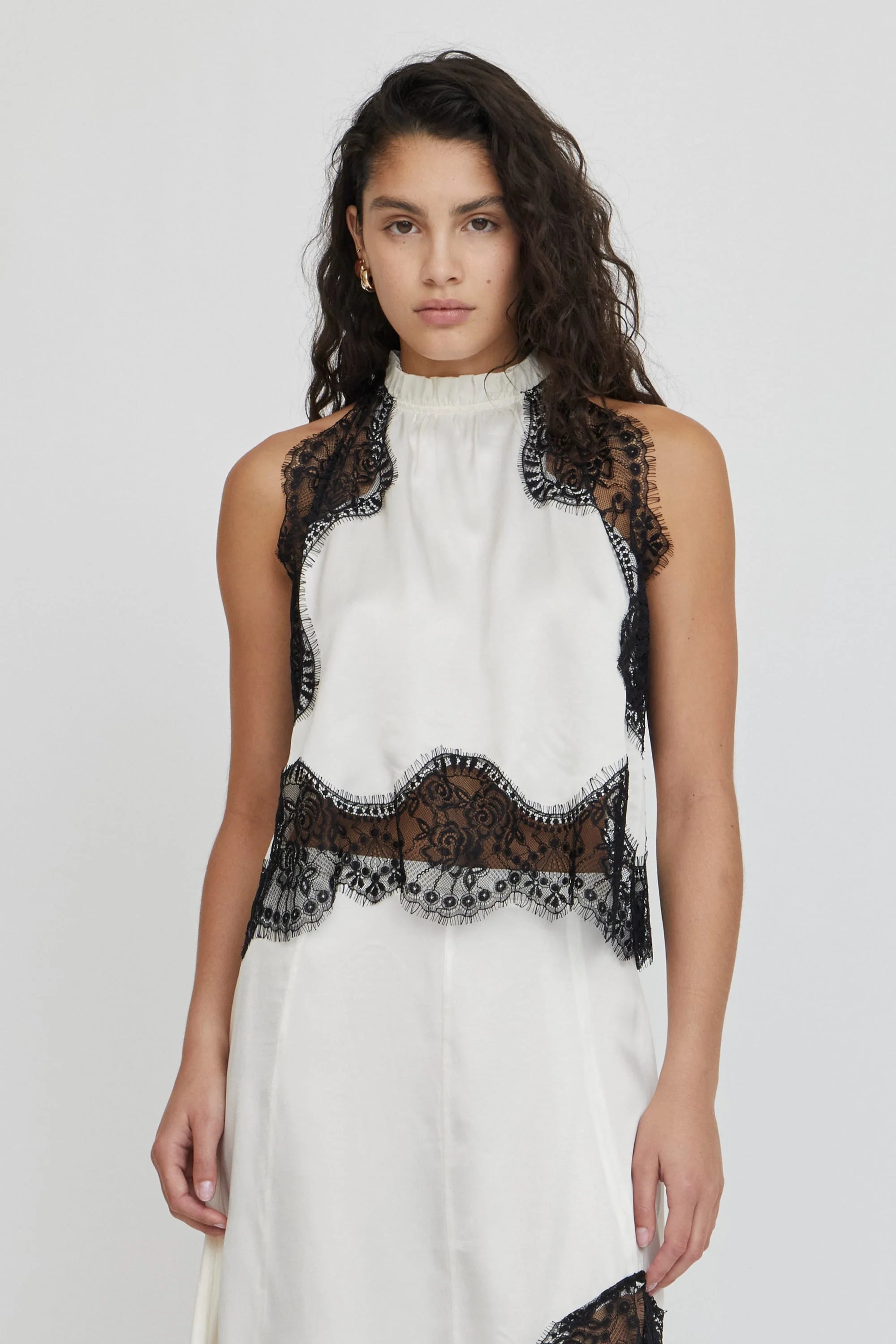Third Form Visions Lace Top | Ivory & Black