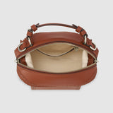 Oroton Mica Mini Bowler Canvas Broguing | Natural/Penny Brown (PRE-ORDER)