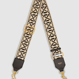 Oroton Logo Bag Strap | Black/Natural