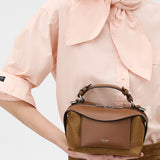 Oroton Mica Mini Bowler Suede | Teak (PRE-ORDER)