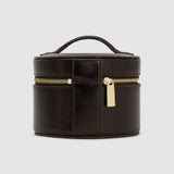 Oroton Jemima Round Jewellery Case | Crackle Dark Chocolate