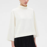 Oroton Scarf Detail Top | Soft Cream (PRE-ORDER)