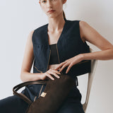 Oroton Millie Baguette Suede | Dark Chocolate