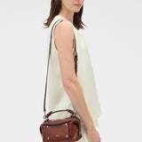 Oroton Mica Mini Bowler Vegan Leather | Dark Chestnut