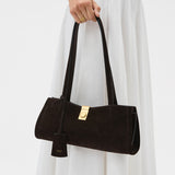 Oroton Millie Baguette Suede | Dark Chocolate