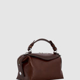 Oroton Mica Mini Bowler Vegan Leather | Dark Chestnut