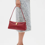 Oroton Allegra Medium Clutch Smooth | Garnet