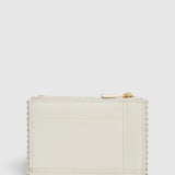 Oroton Broidery Mini 10CC Zip Wallet | Warm White (PRE-ORDER)