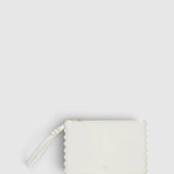 Oroton Broidery Pouch Smooth | Warm White (PRE-ORDER)